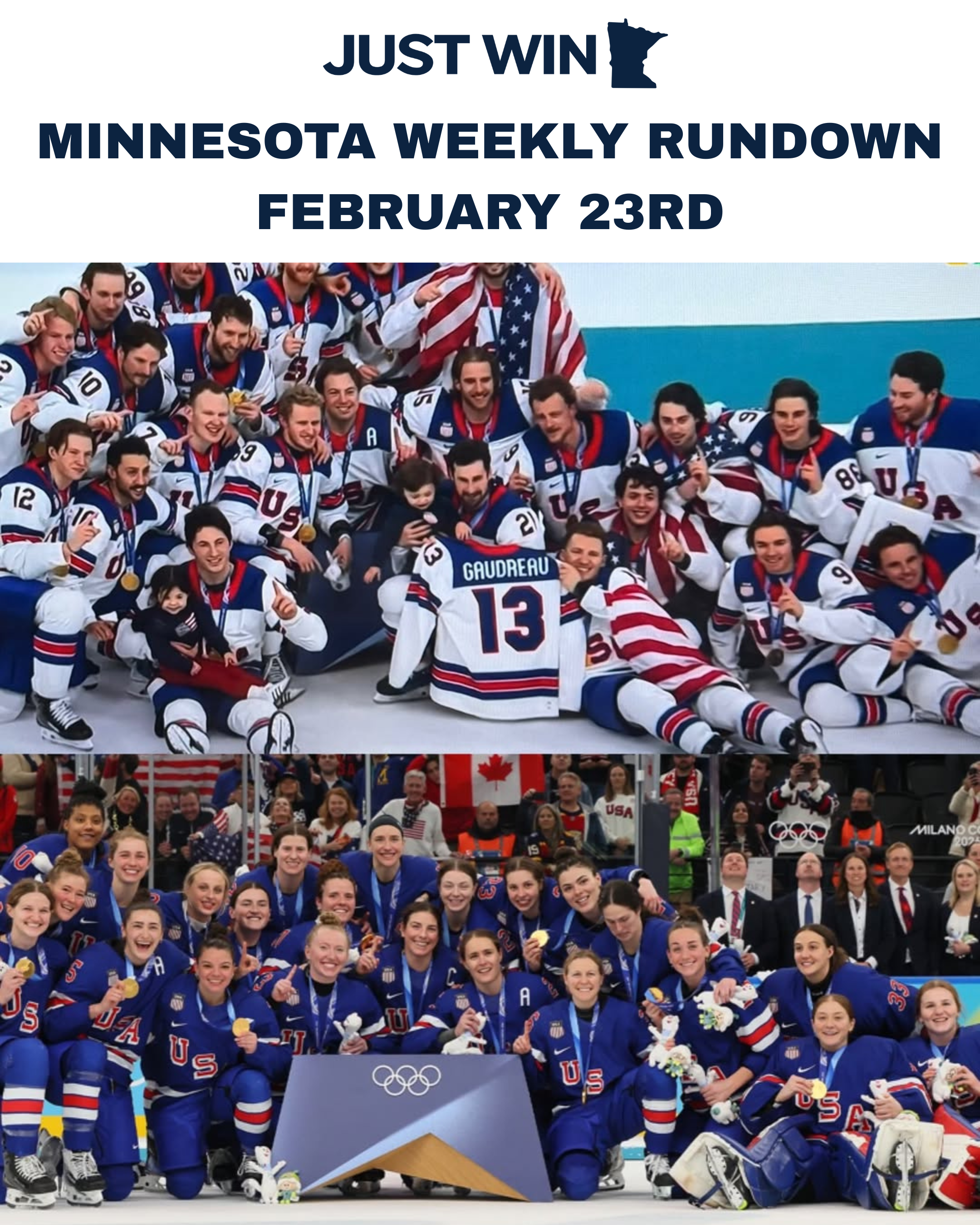 Minnesota Sports Rundown 2/23- USA Hockey Golden, Twins bad luck, Olympics thoughts